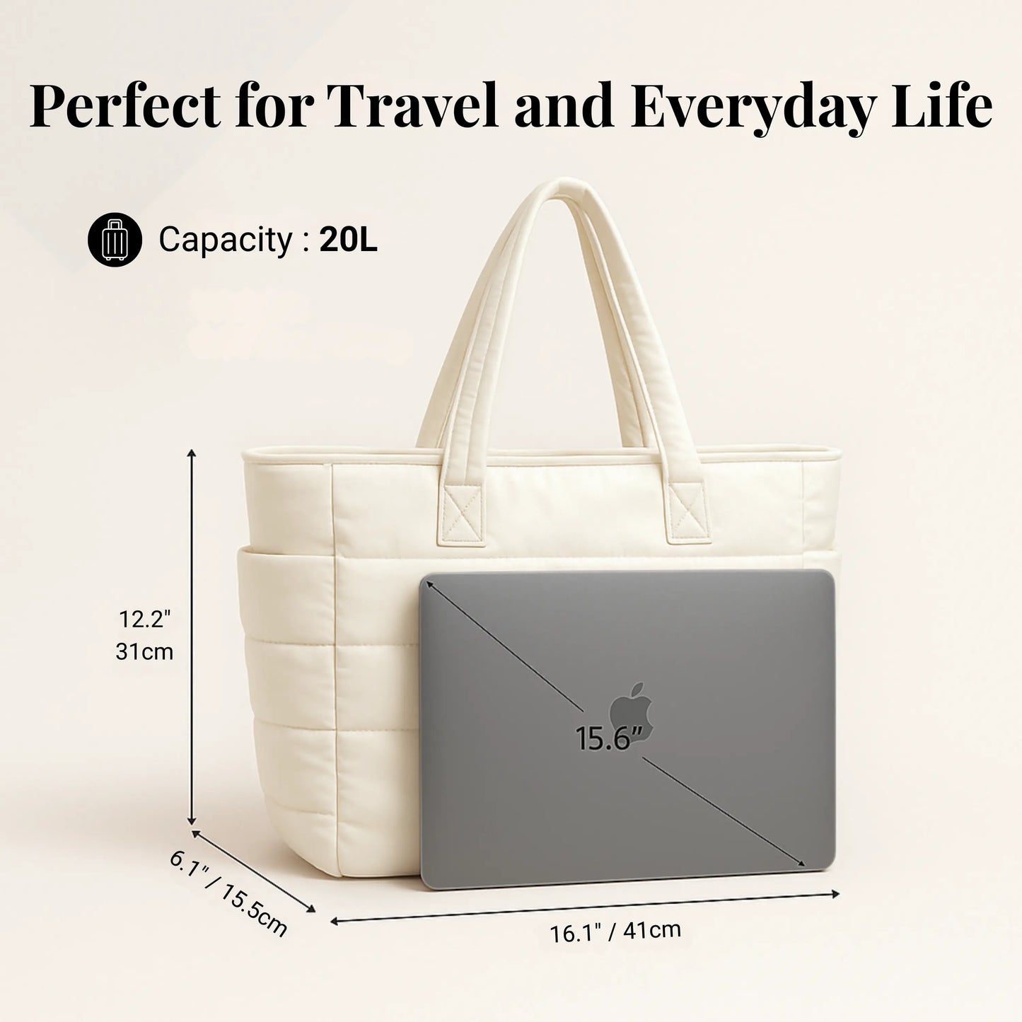 Cloudy - The Roomy Puffy Tote Bag