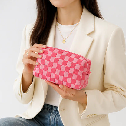 Capri - Checkered Makeup Bag