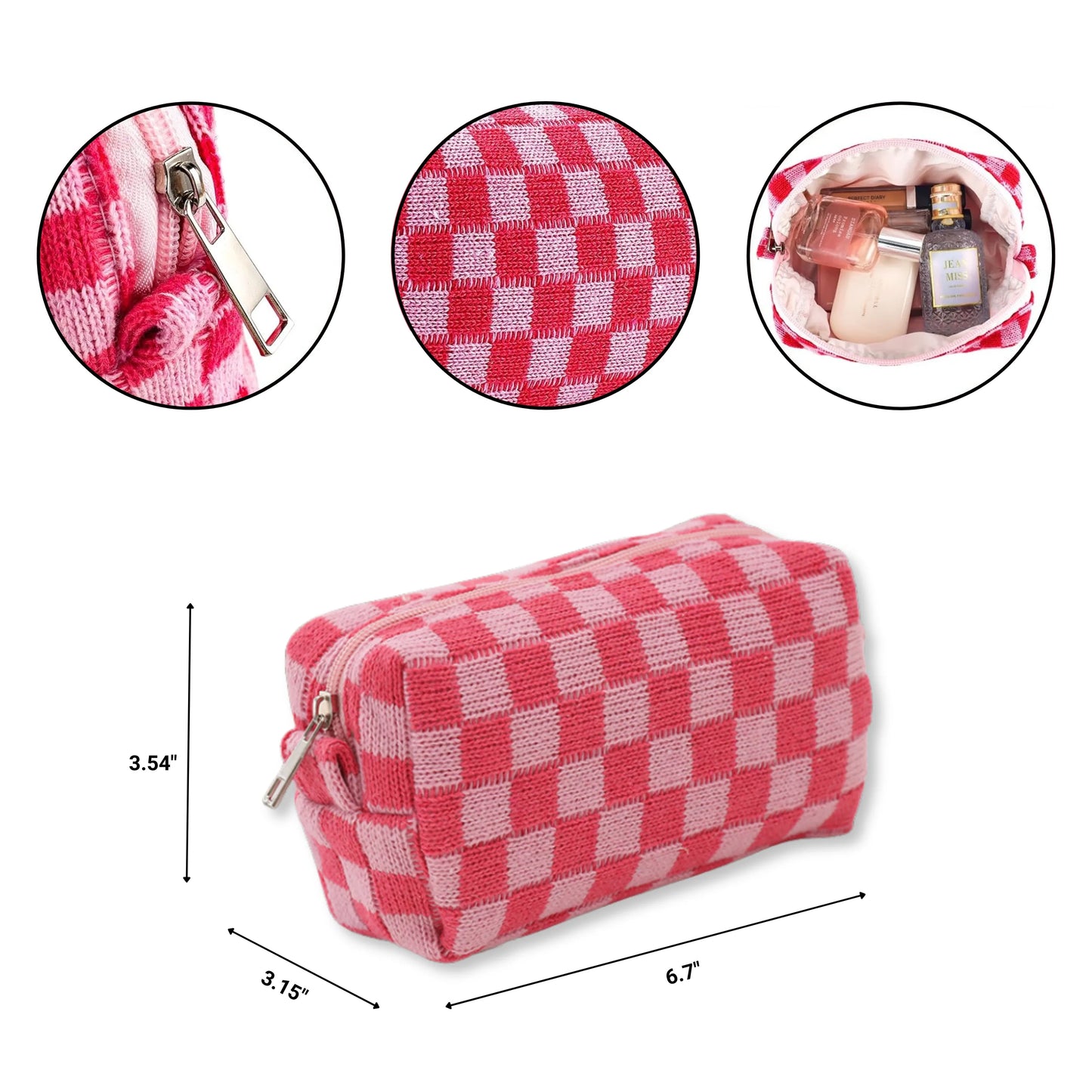 Capri - Checkered Makeup Bag