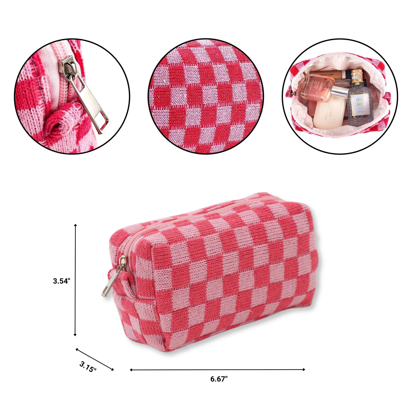 Capri - Checkered Makeup Bag