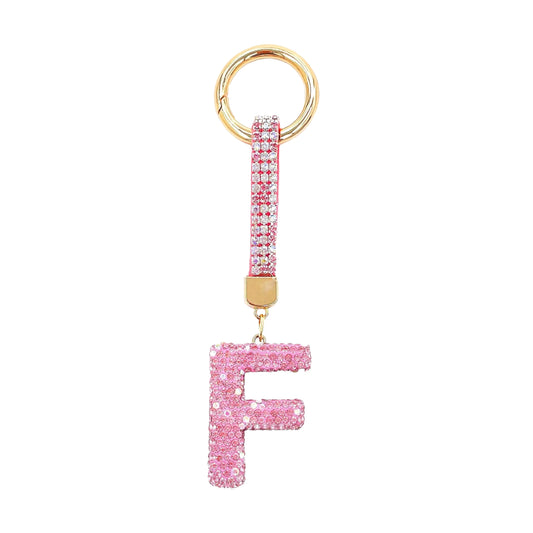 Sparkle Initial – Bag Charm (Pink)